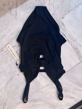 Vitamin A Black One-Piece Swimsuit with Strappy Back Detail